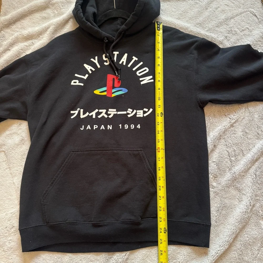 PlayStation Hoodie Japan 1994 Logo Black Pullover Gamer Sweatshirt Men’s M‎